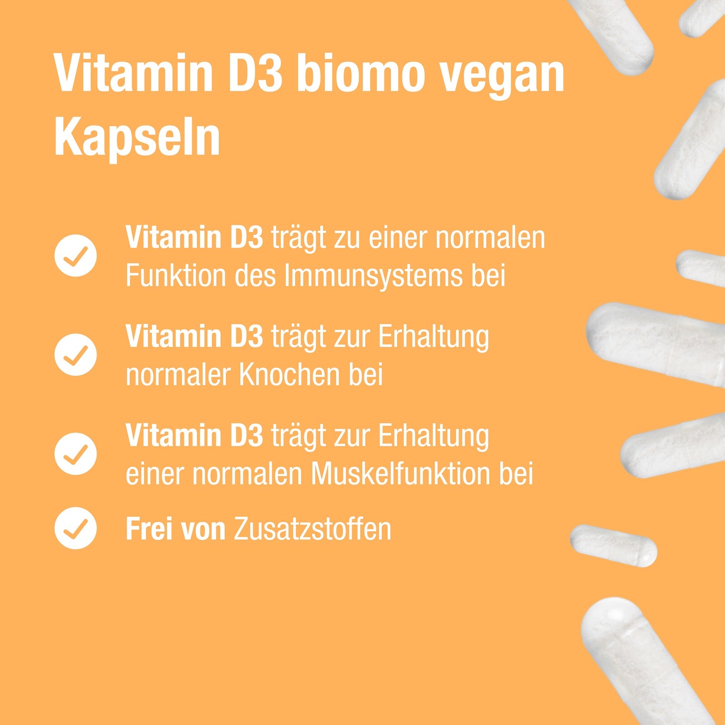 Vitamin D3 biomo® 2.000 I.E. (vegan) - 90 Kapseln