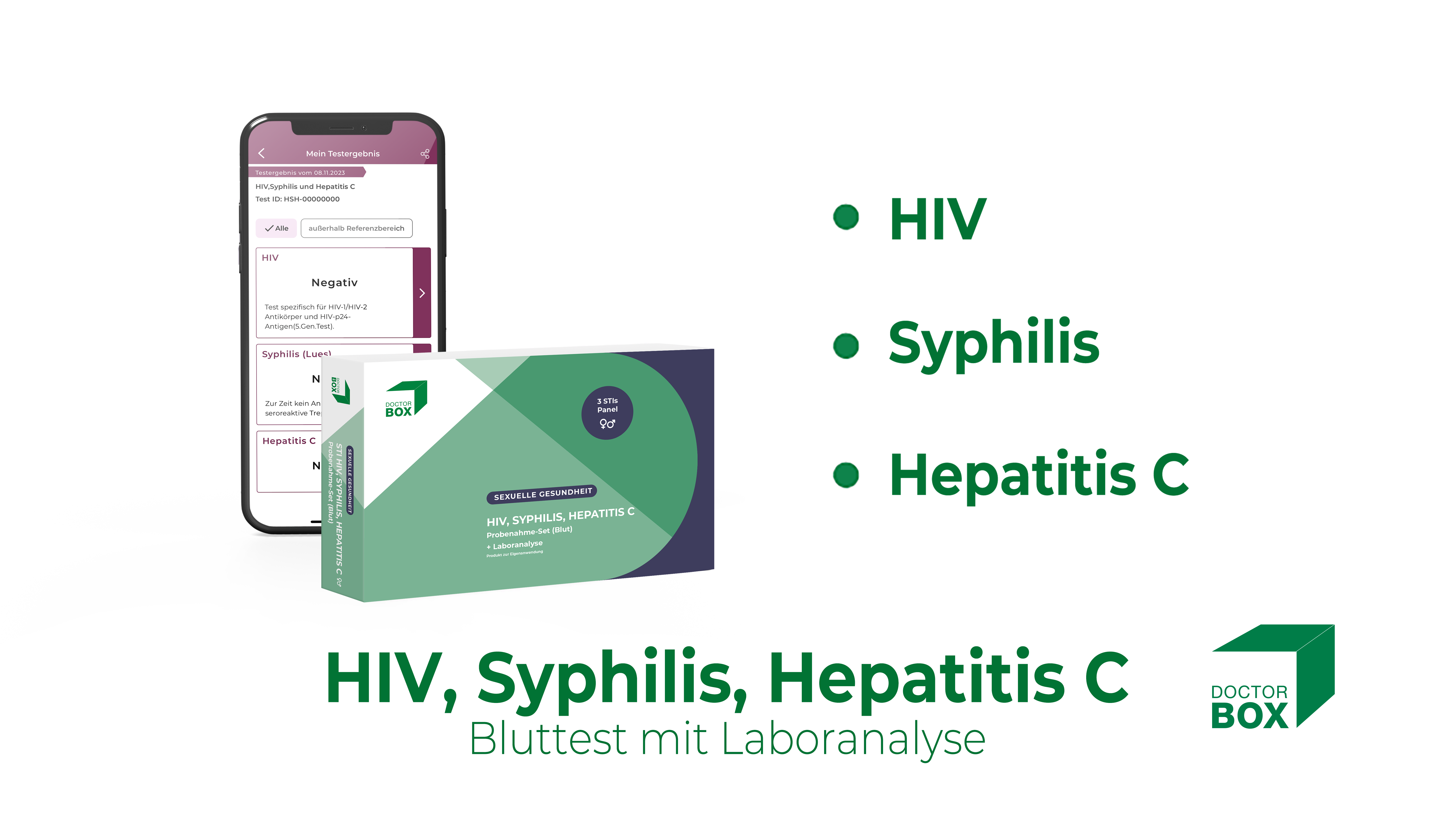 STI Test HIV, Syphilis, Hepatitis C - Geschlechtskrankheiten-Test