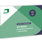 Die Verpackung des Probenahme-Sets STI Basic wird abgebildet. Die grünen DoctorBox Farben und ein dunkles Blau sowie das DoctorBox Logo oben links befinden sich auf der Verpackung. Sexuelle Gesundheit, gefolgt von STI Basic und mit dem Untertitel Probenahme-Set (Urin) + Laboranalyse (Produkt zur Eigenverwendung)
