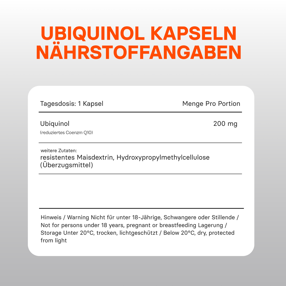 Ubiquinol (Q10) - Kapseln