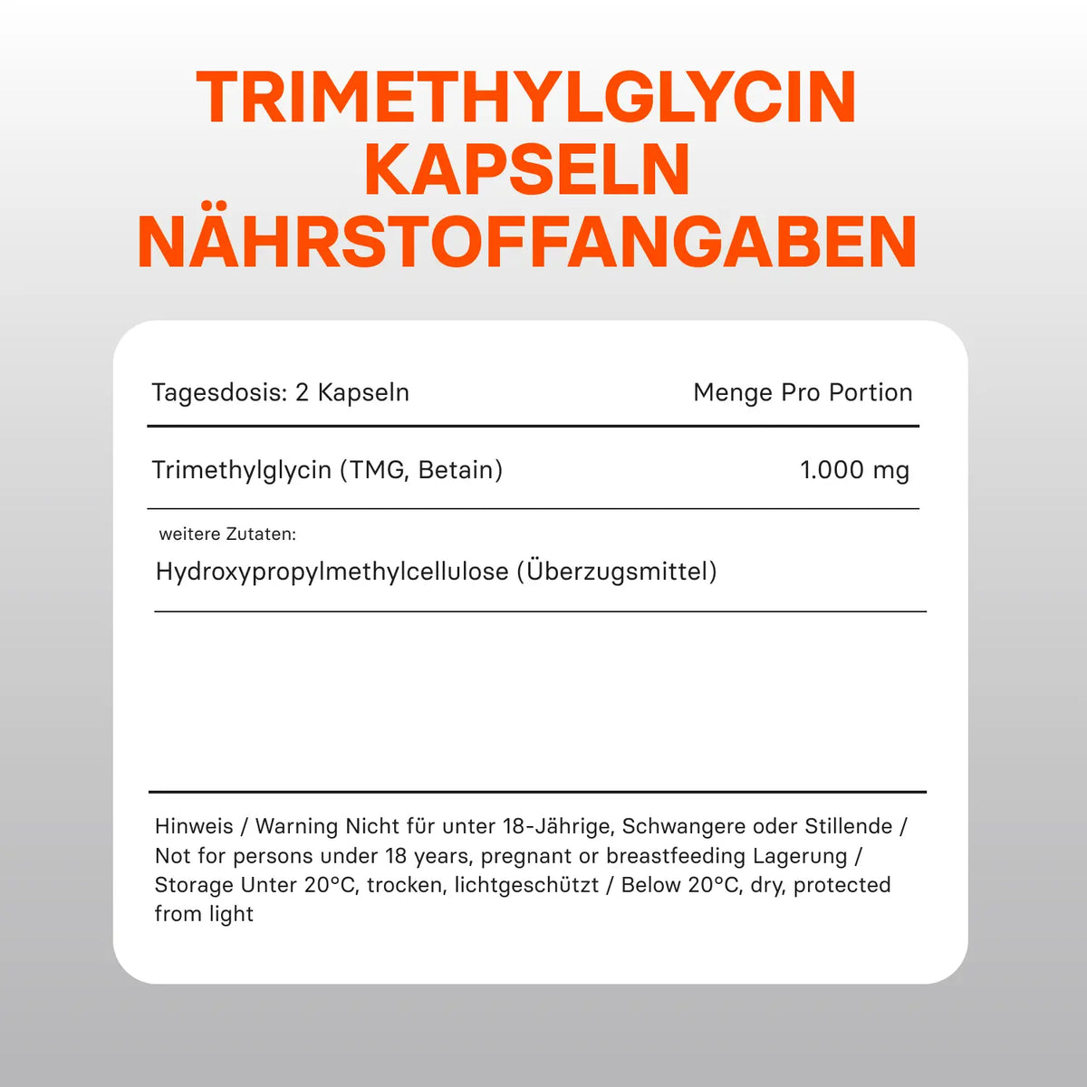 Trimethylglycin - Kapseln